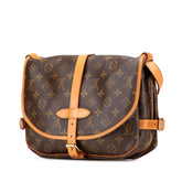 ルイ ヴィトン モノグラム ソミュール30 斜め掛け ショルダーバッグ M42256 ブラウン PVC レザー レディース LOUIS VUITTON 【中古】